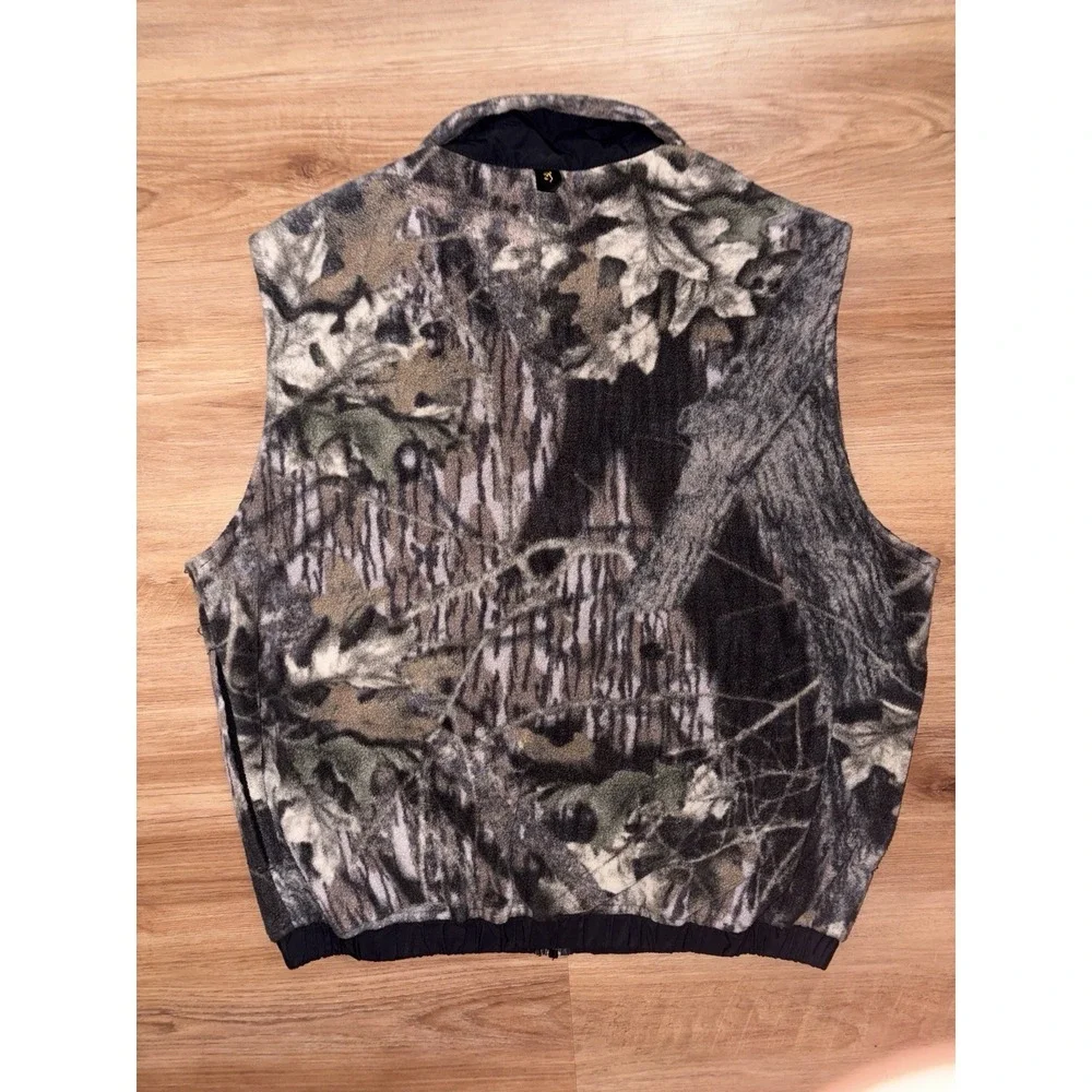 Browning TF-300 Fleece‎ Camo Vest Teflon Size Large LG Vintage Hunting Gear